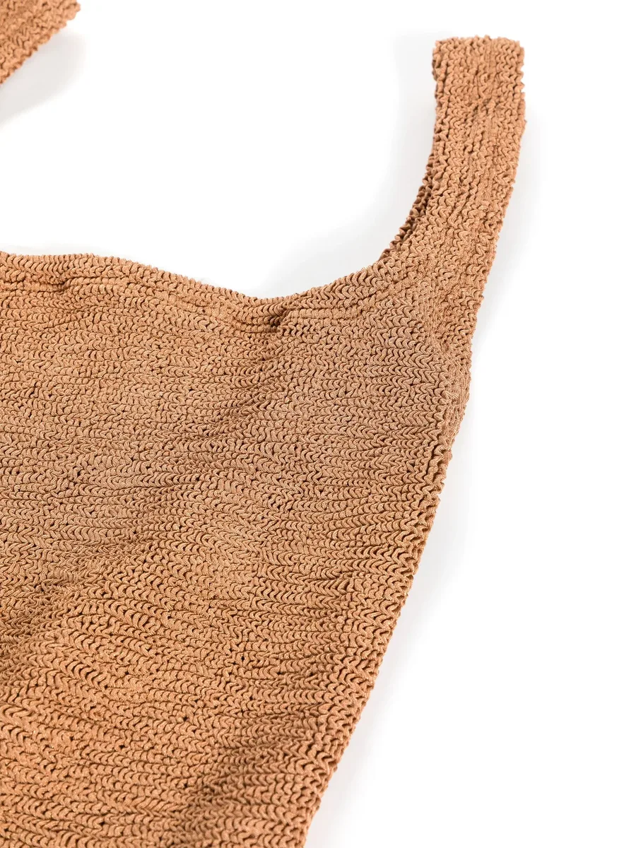 crinkled-effect open-back swimsuit 3