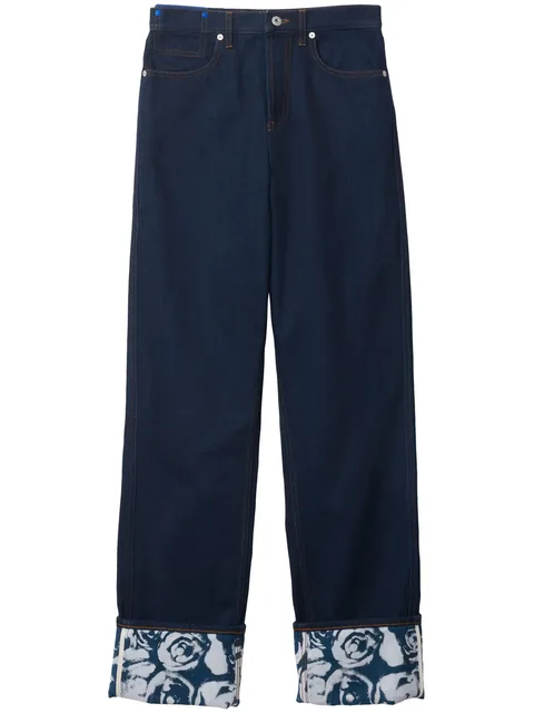 logo-patch straight-leg jeans