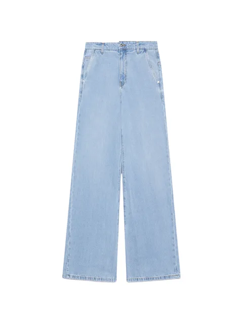 stone-washed wide-leg jeans