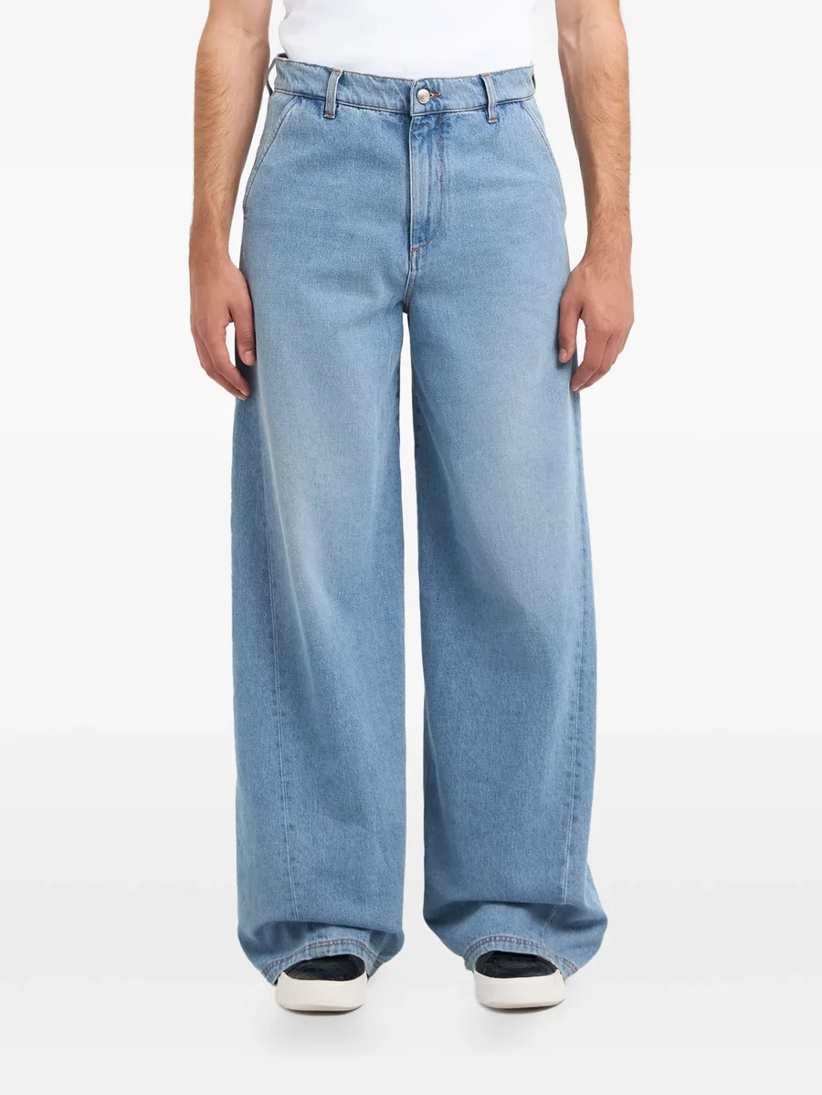stone-washed wide-leg jeans 5