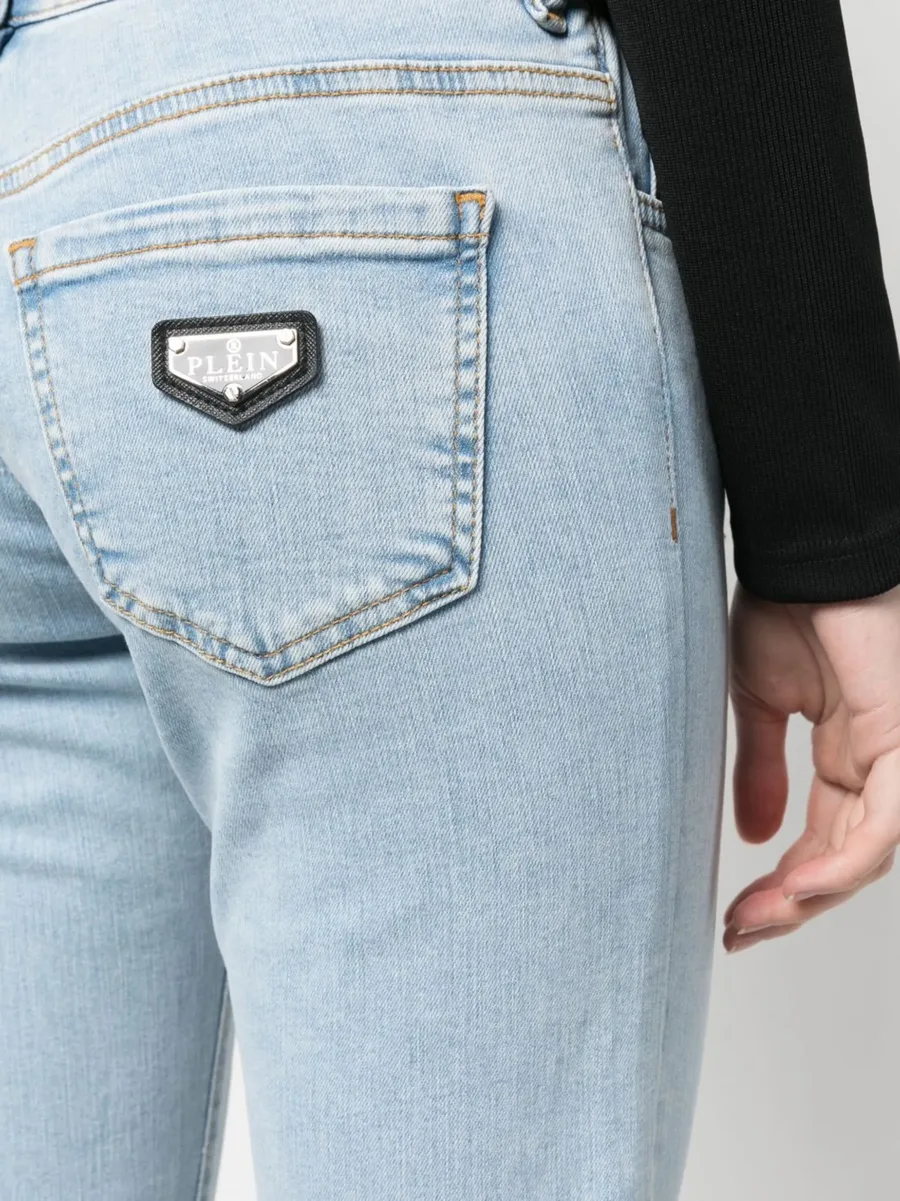 light-wash slim-cut jeans 10