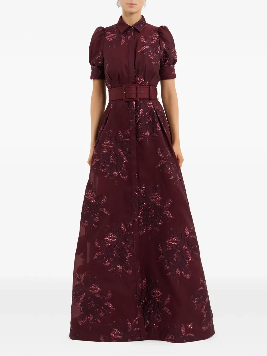 Arlette belted floral short-sleeve maxi dress 4