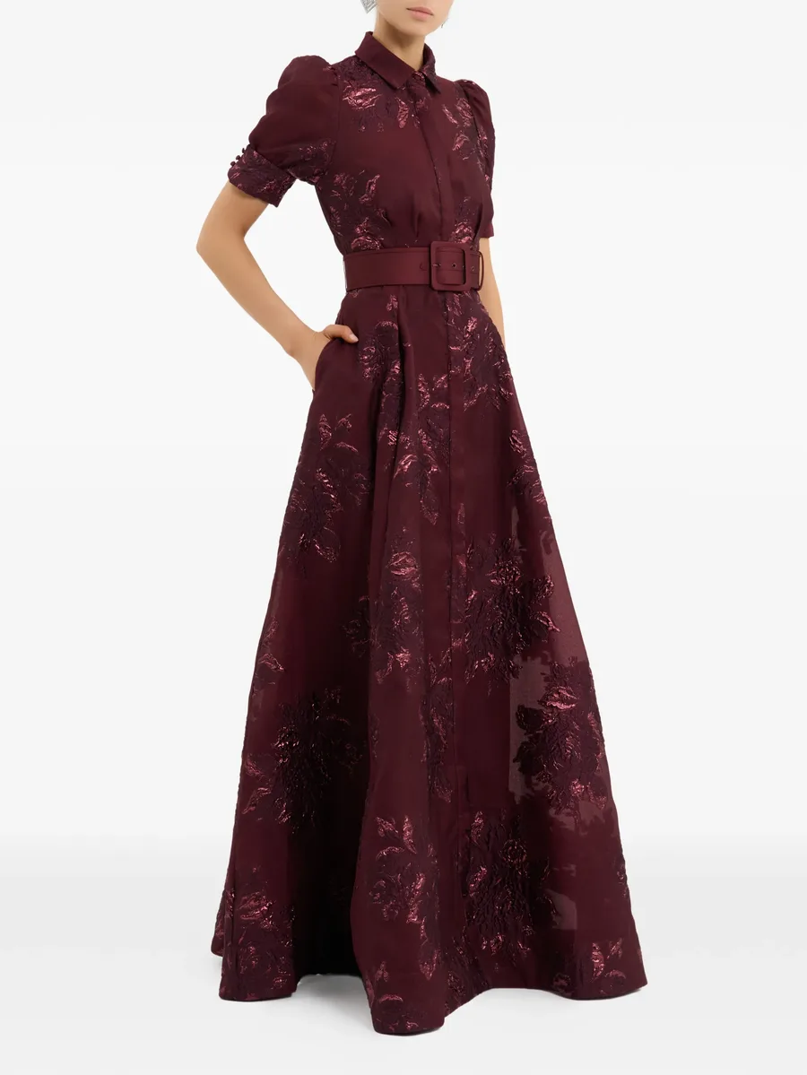 Arlette belted floral short-sleeve maxi dress 5
