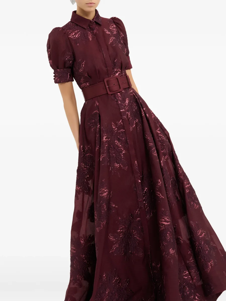 Arlette belted floral short-sleeve maxi dress 9