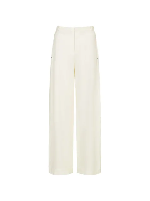 Utility double-waist wide-leg trousers