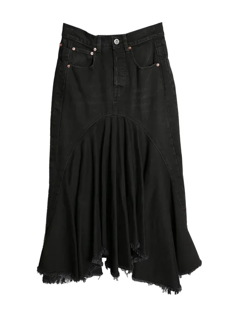 denim midi skirt