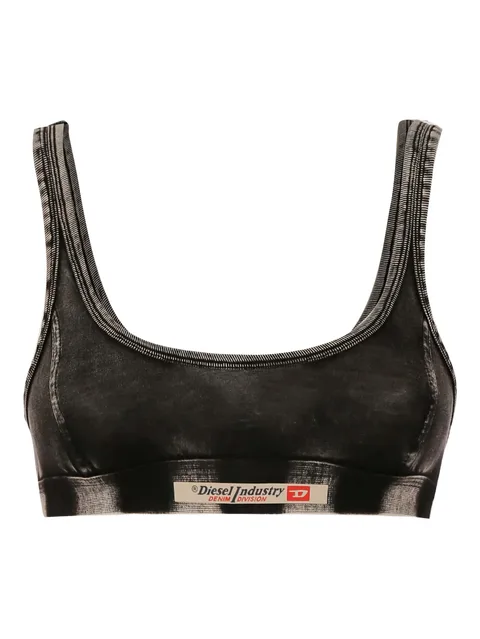 denim-effect bra