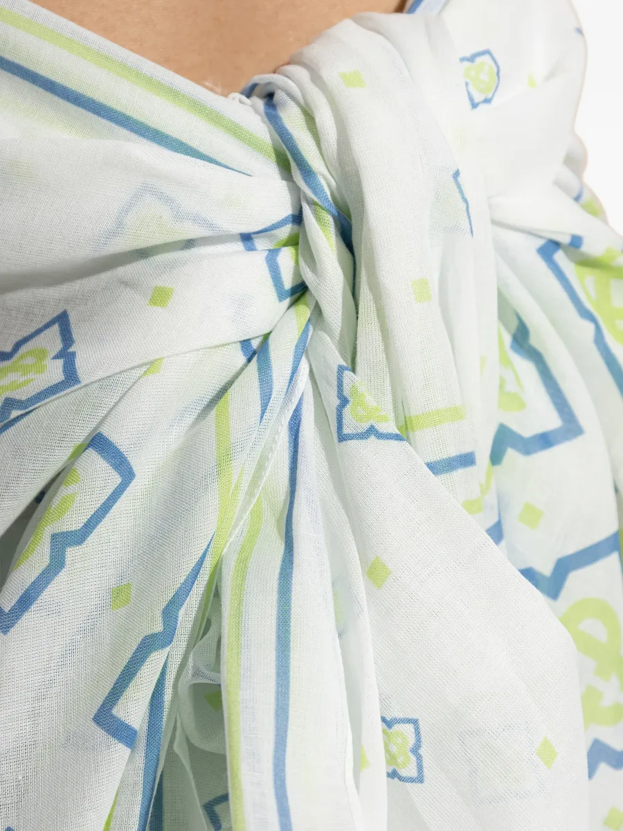monogram-print pareo 4