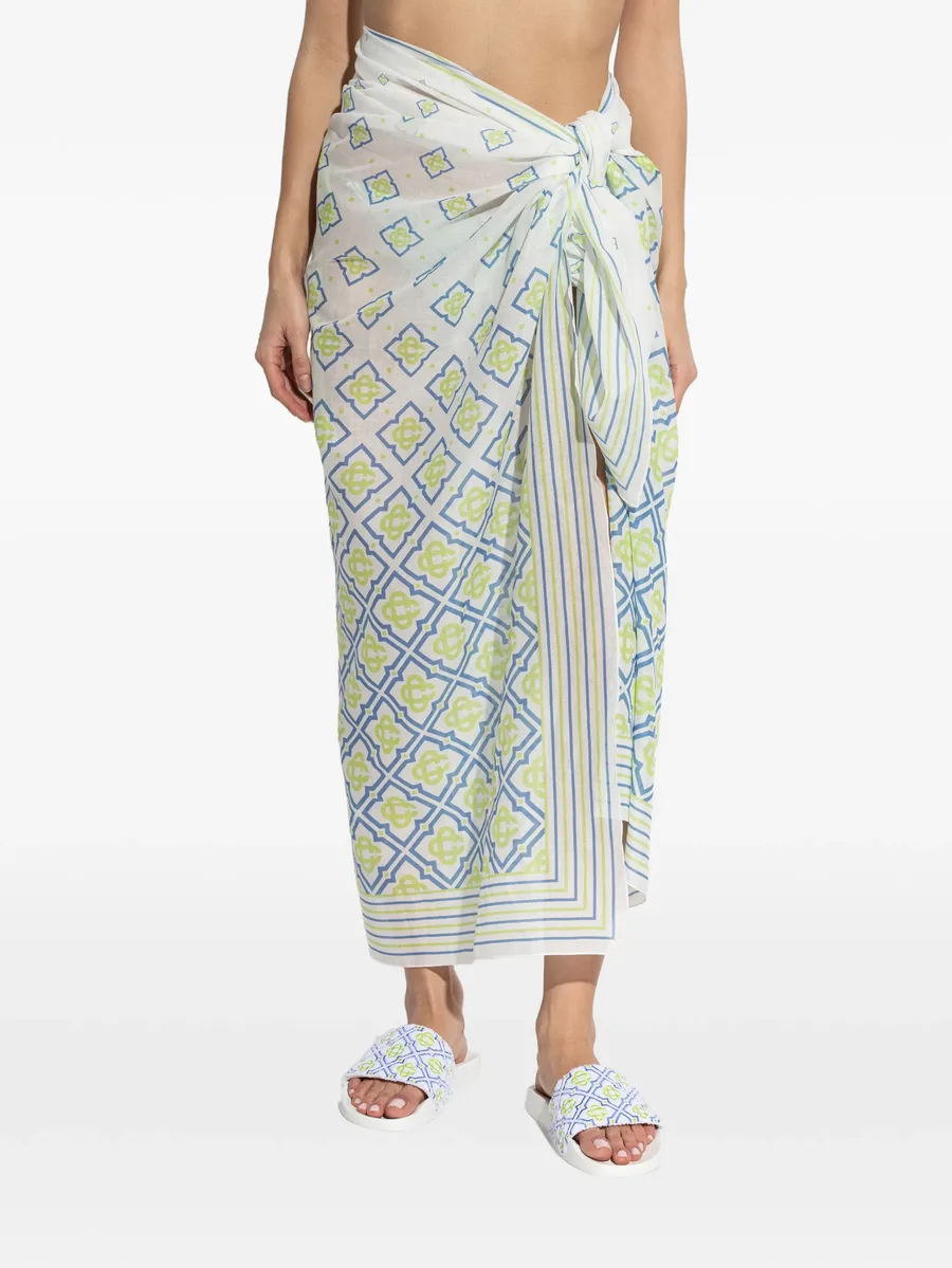 monogram-print pareo 7