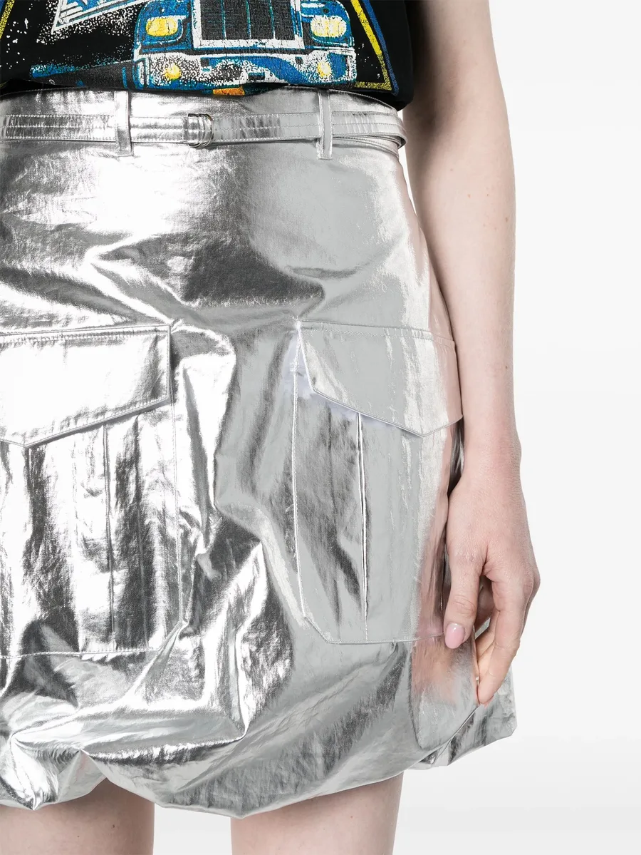 A-line metallic mini skirt 10