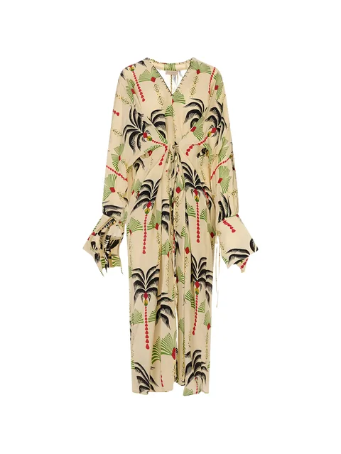 palm-print Cassandra dress