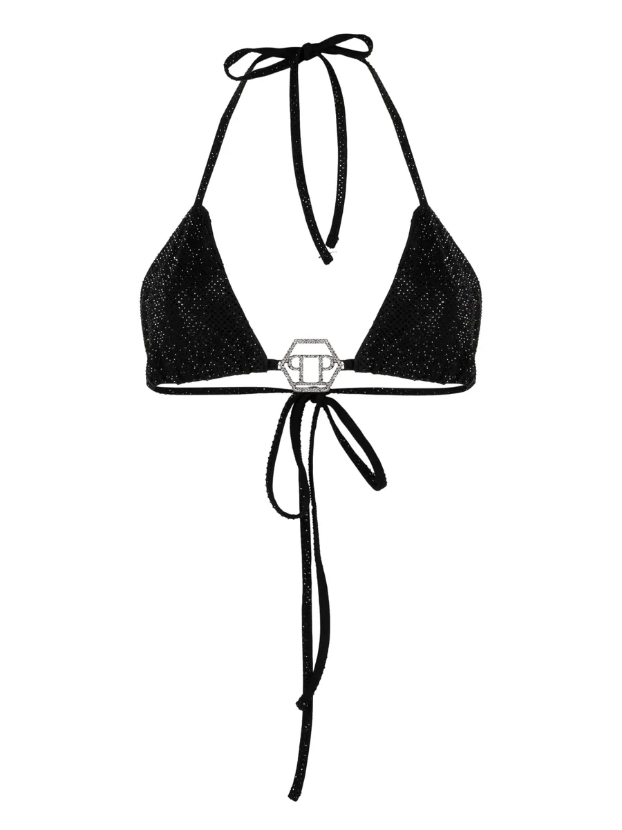 embellished-logo bikini top 2