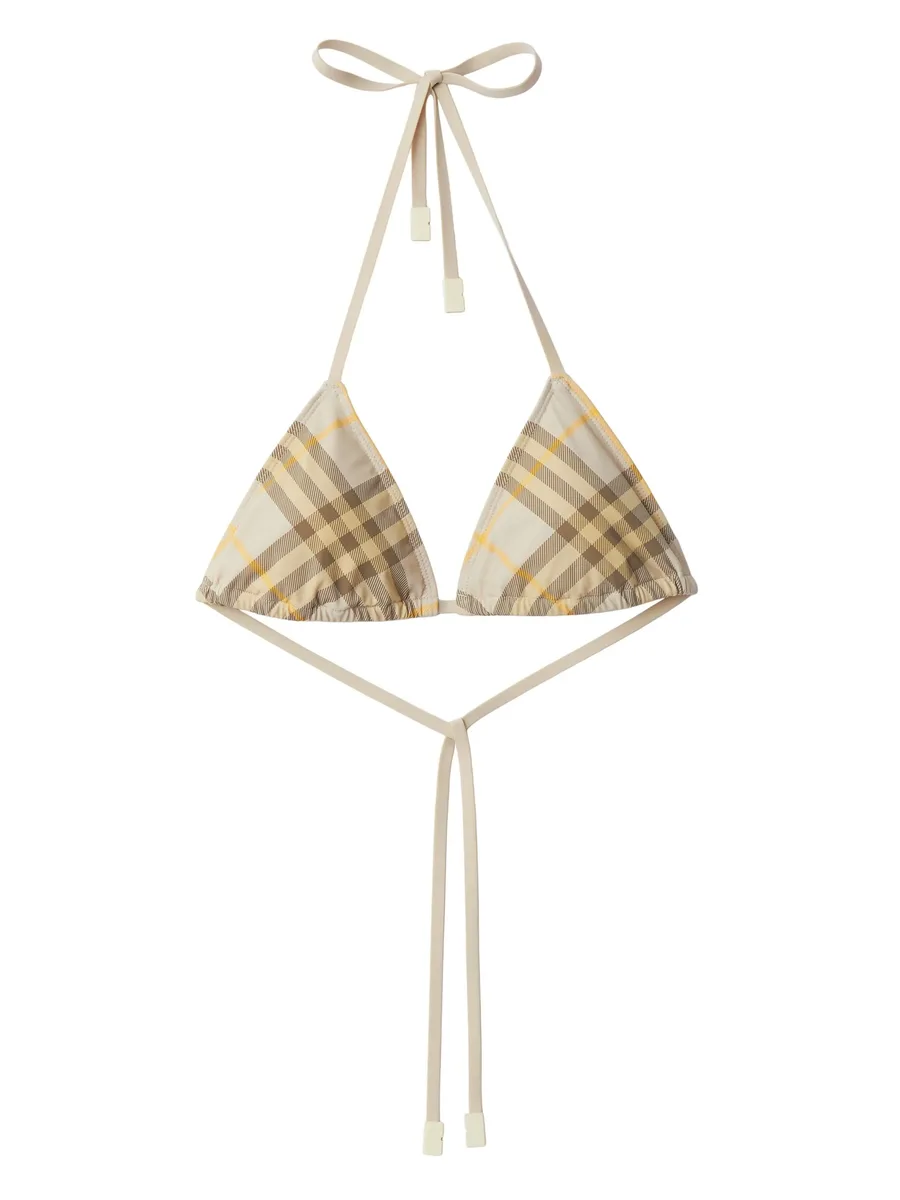 check-print bikini top 2
