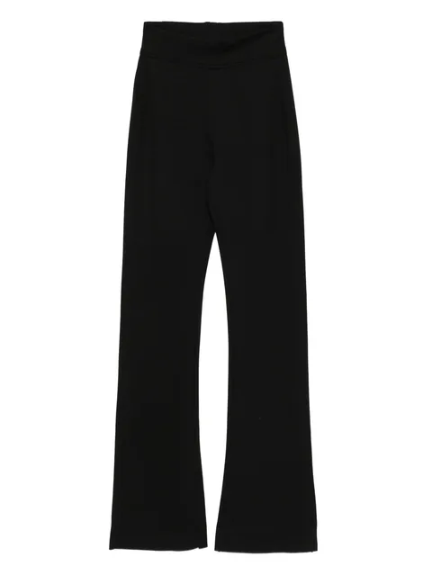 high-waisted flared trousers