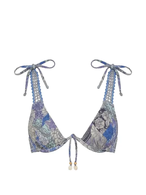 Nahua floral-print tie bikini top