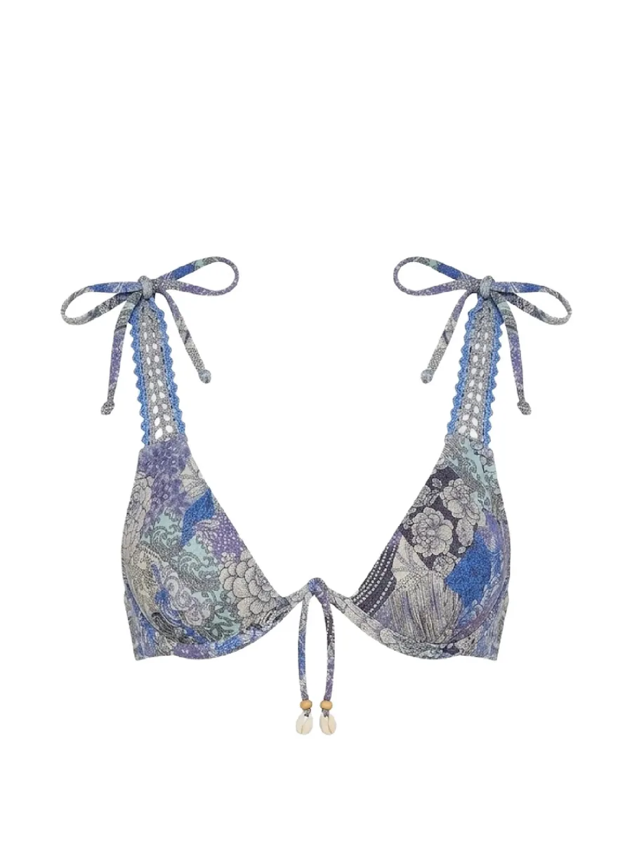 Nahua floral-print tie bikini top 2