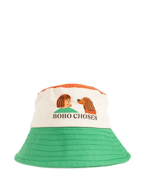 Friends In a Pickle colour-block graphic-print bucket hat