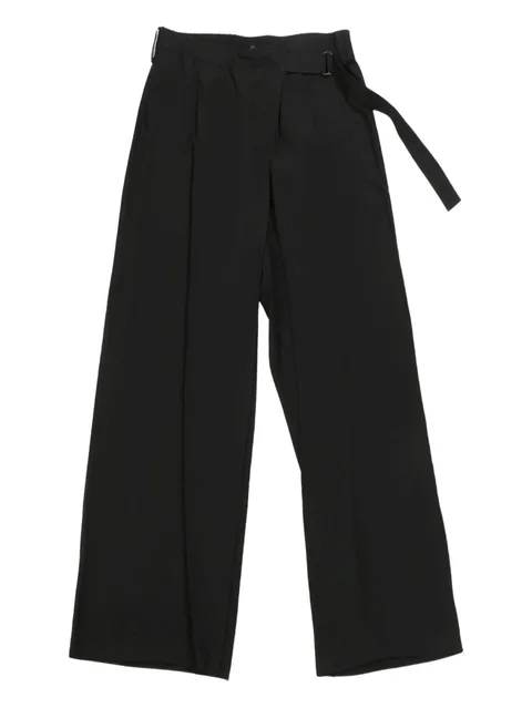 wrap-design trousers