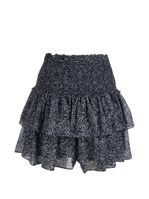 ruffled floral-pattern skirt