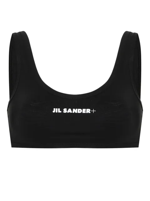 logo-print bikini top