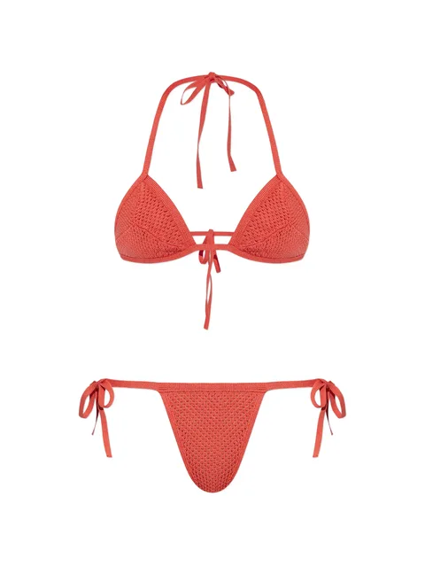 crochet tie-neck two-piece bikini
