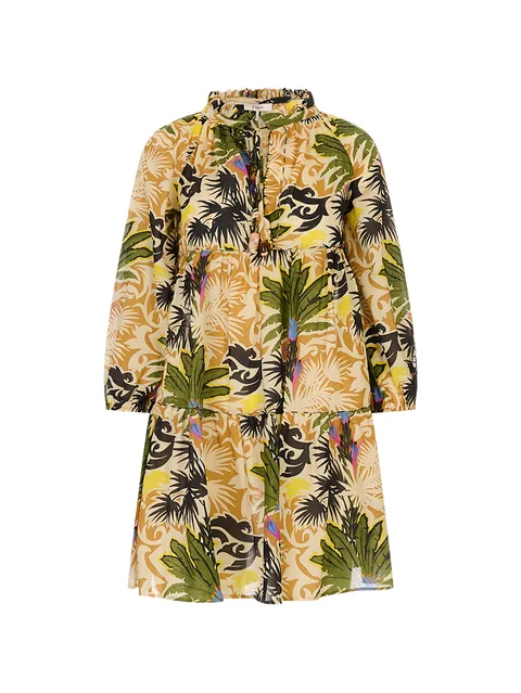 Clara embroidered-silk kaftan beach dress