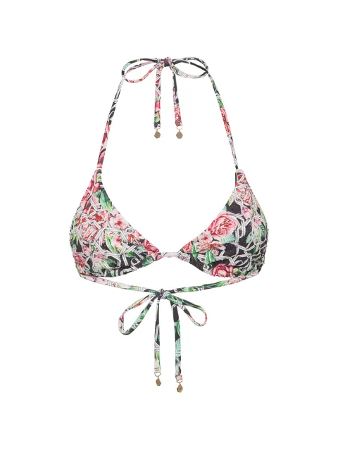 swimwear top triangle bra Chain flower