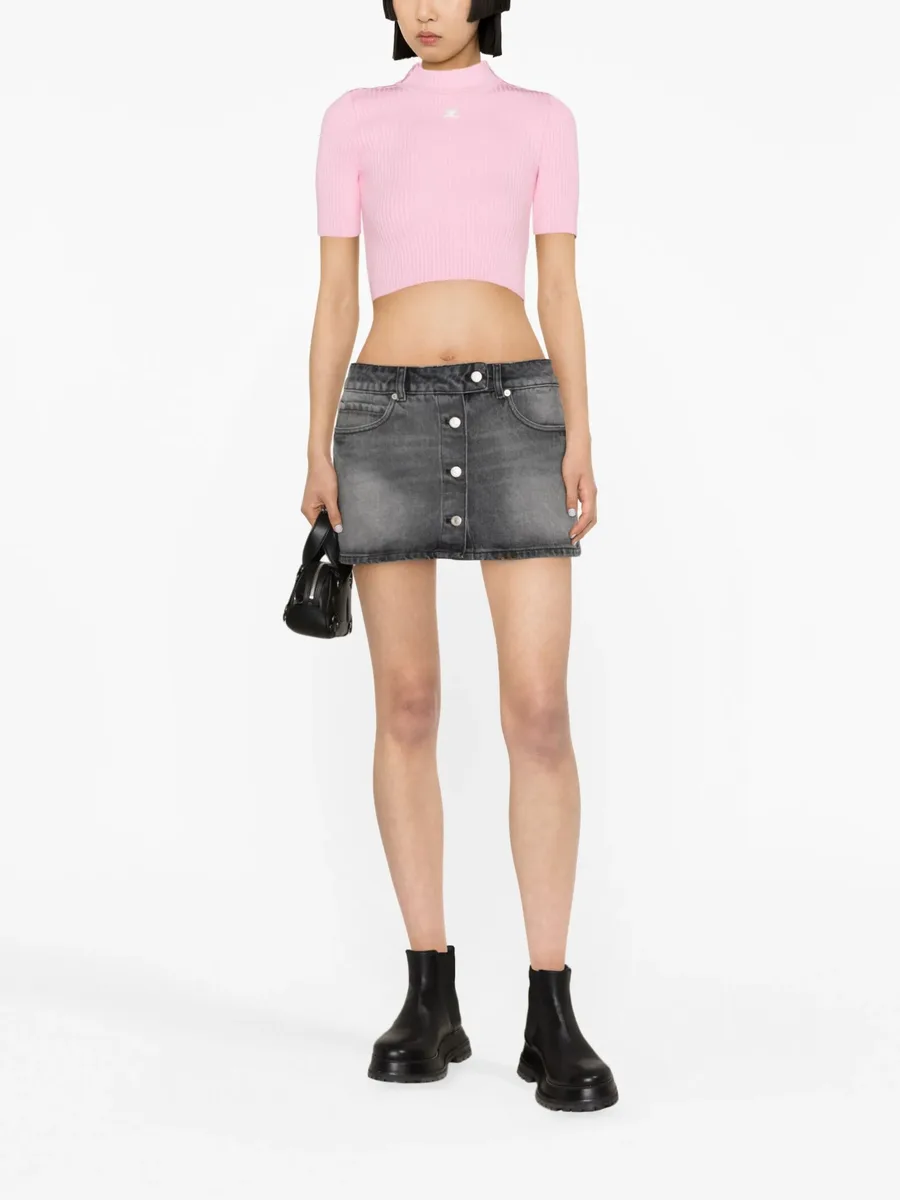Trucker denim miniskirt 4