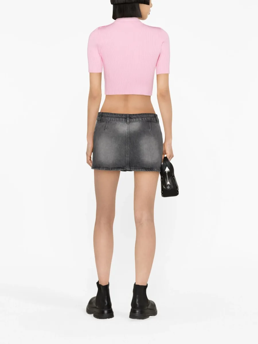 Trucker denim miniskirt 7