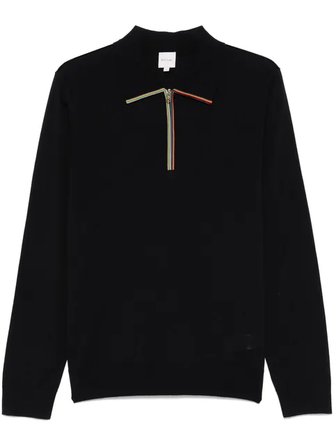 Artist-stripe detailed polo shirt
