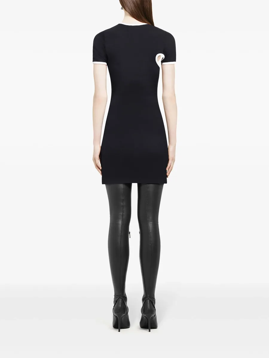 asymmetric-neck mini dress 6
