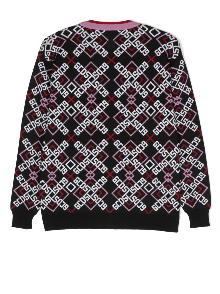 TEEN intarsia-knit logo cardigan 4