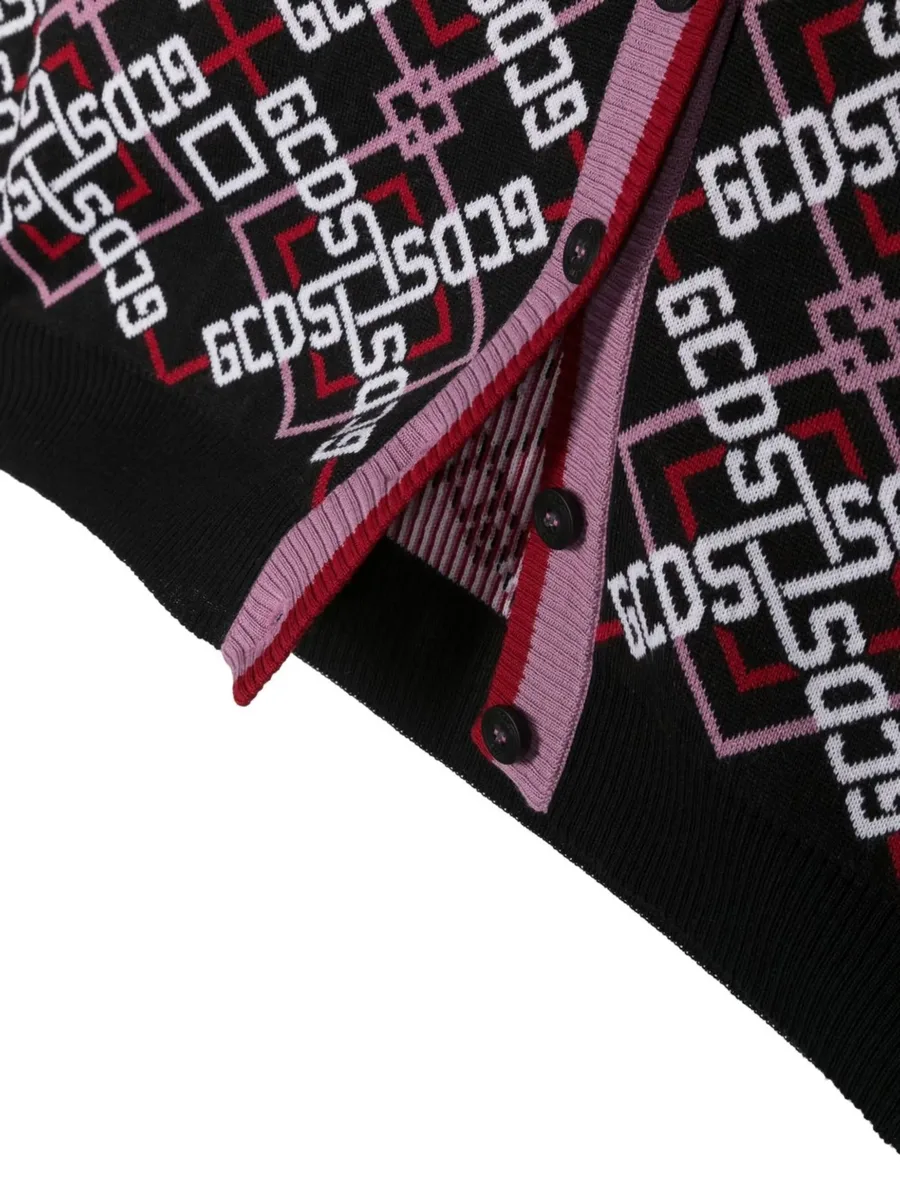 TEEN intarsia-knit logo cardigan 6