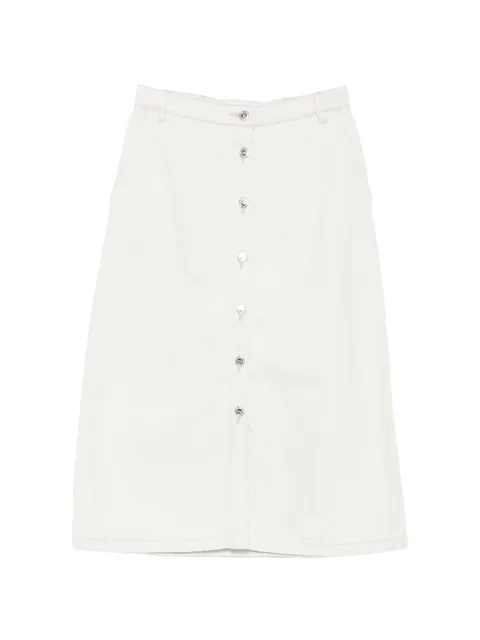 button-down midi skirt