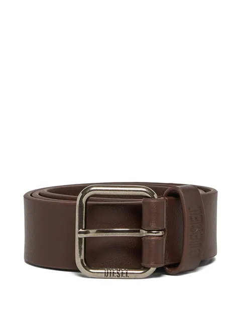 embossed logo buckle belt