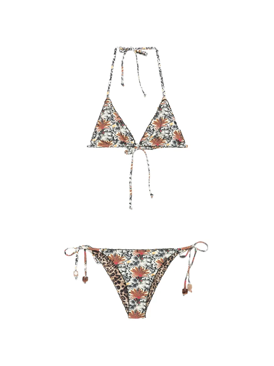 Melissa reversible printed crochet-trim bikini 2