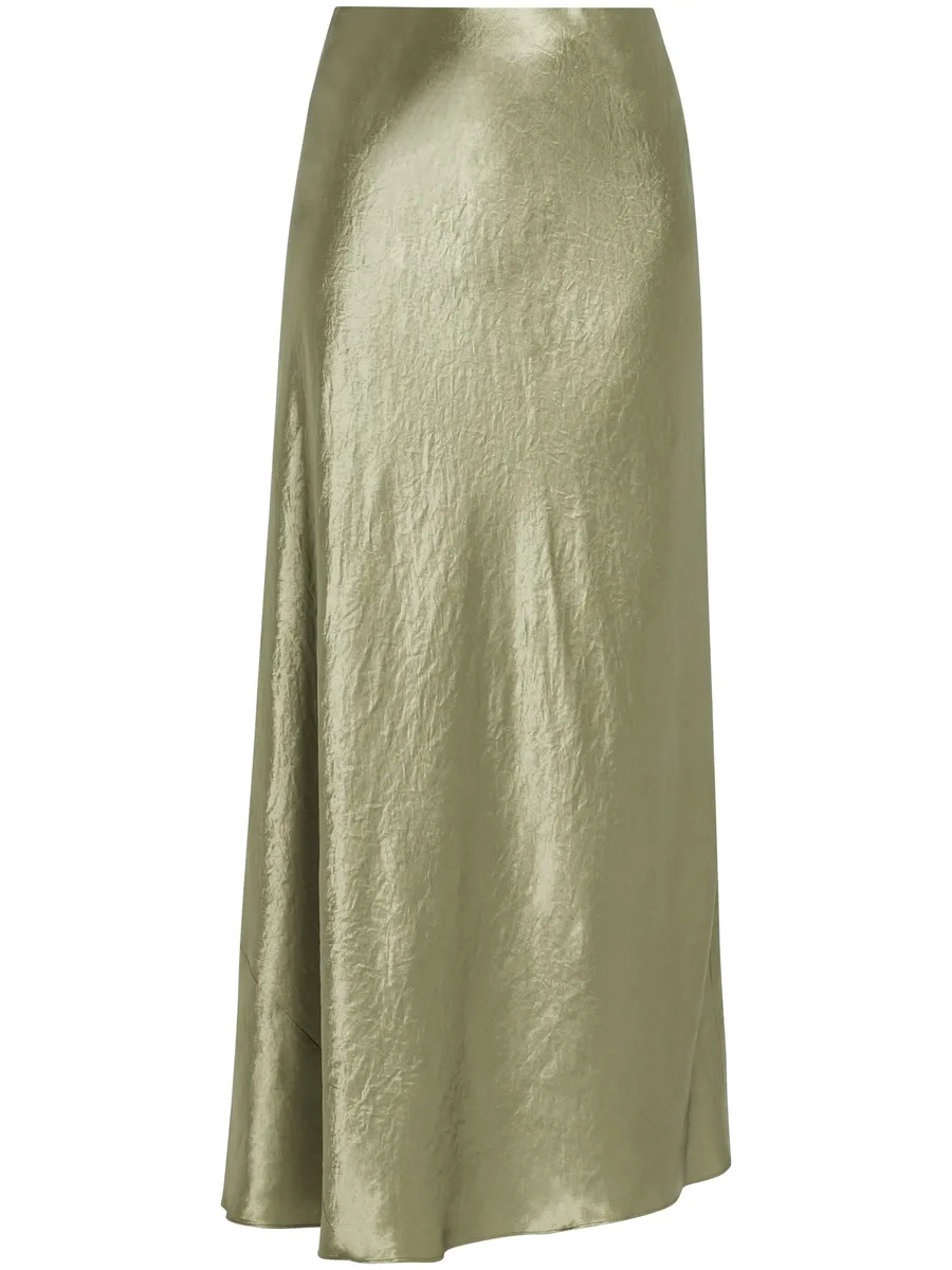 crinkled-finish satin maxi skirt 2