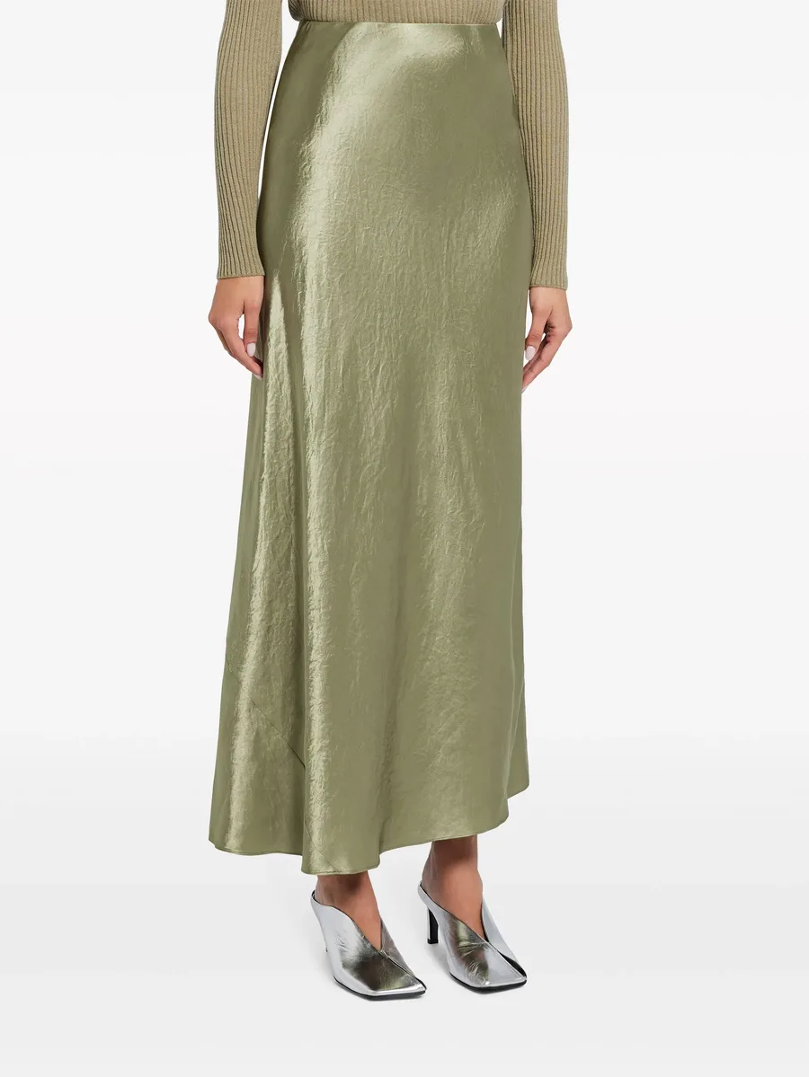 crinkled-finish satin maxi skirt 6