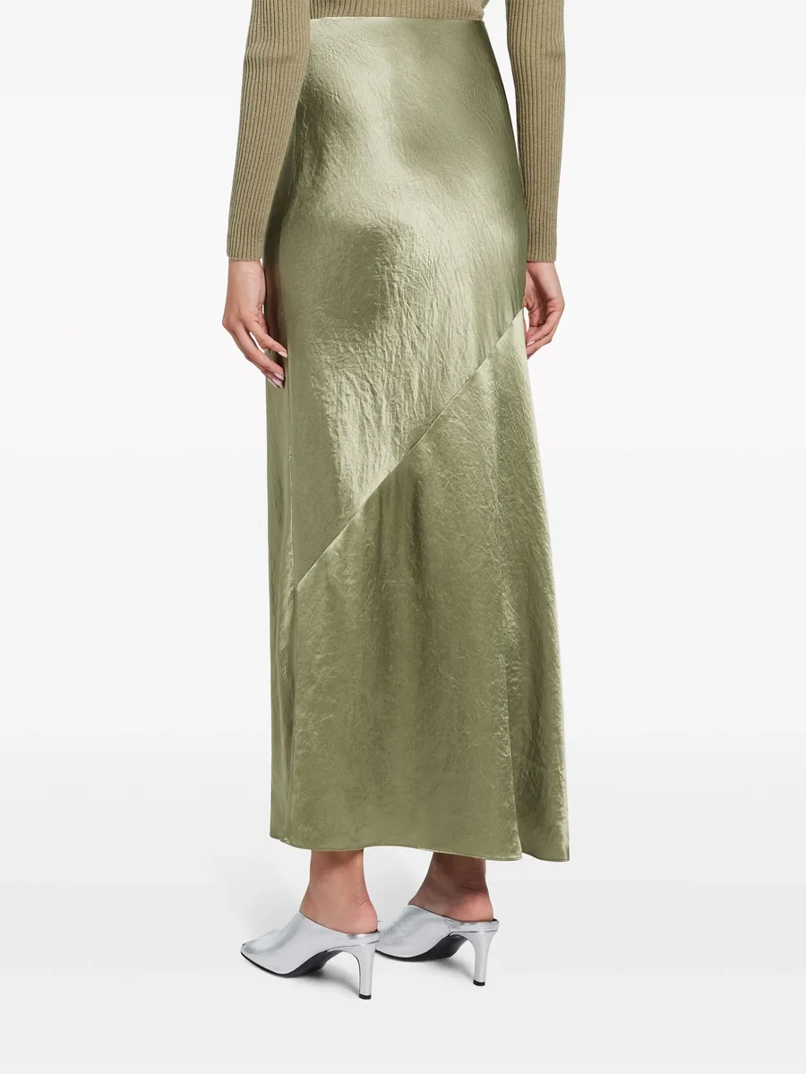 crinkled-finish satin maxi skirt 8