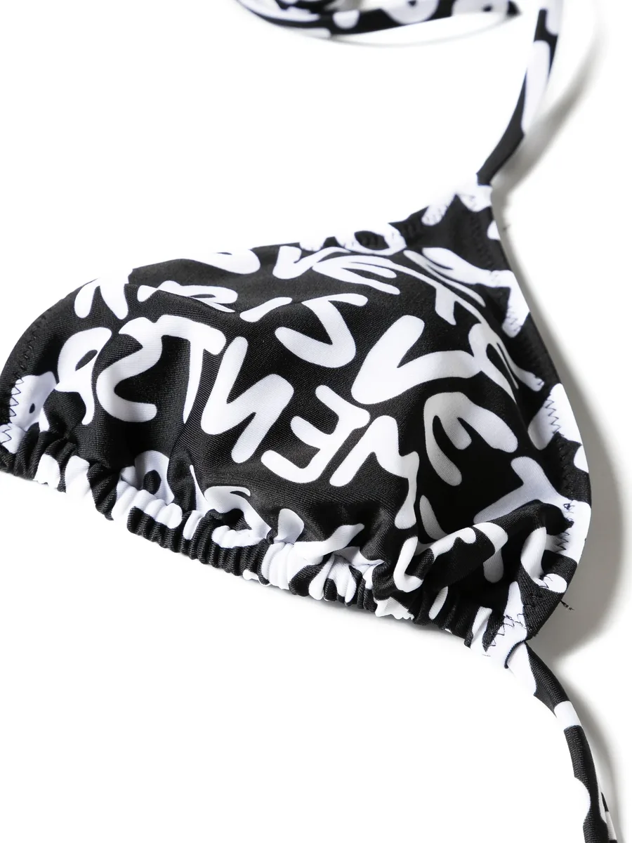 logo-print triangle bikini top 6
