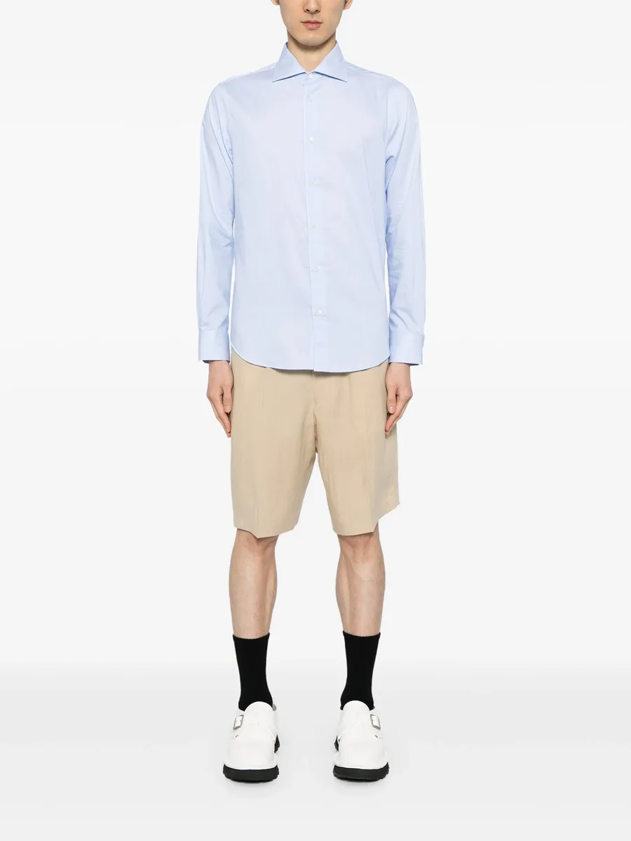 drawstring-waist linen shorts 3