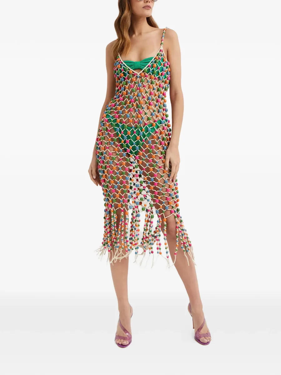 Calypso beaded fringed beach midi dresse 4