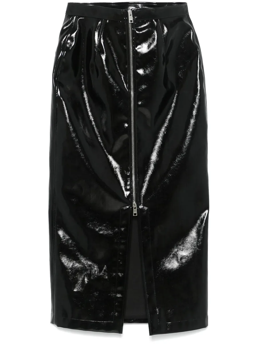 patent midi skirt 1