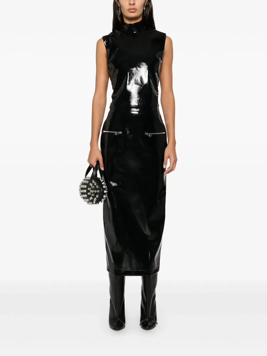 patent midi skirt 4