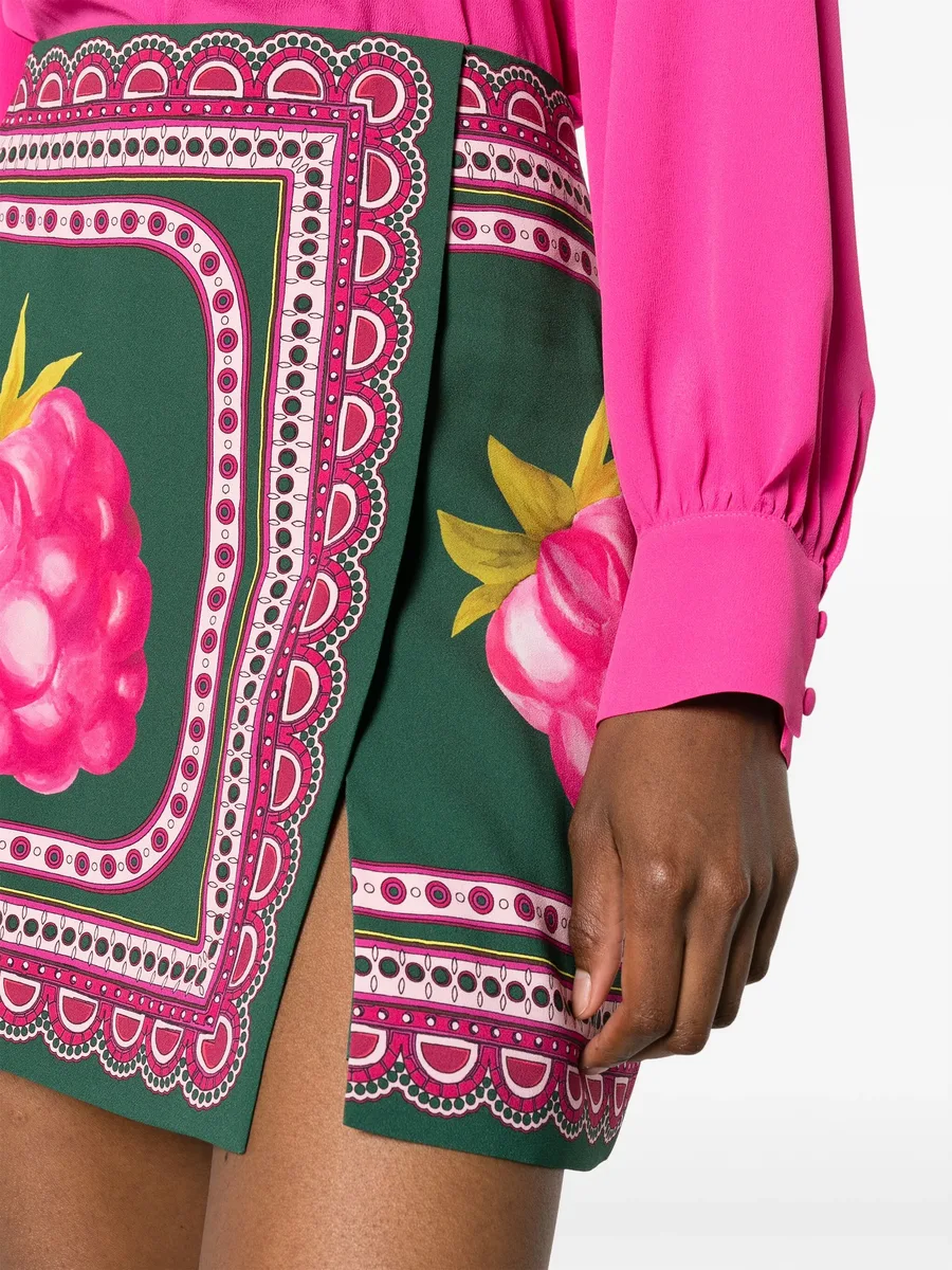 graphic-print wrap miniskirt 10