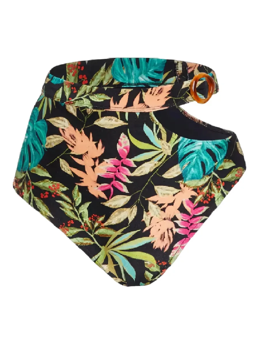 Tropical high-waisted bikini bottom 1