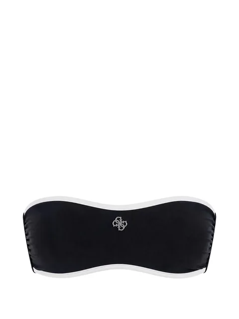 contrast-trim logo-plaque bikini top