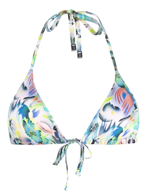 tropical-print bikini top