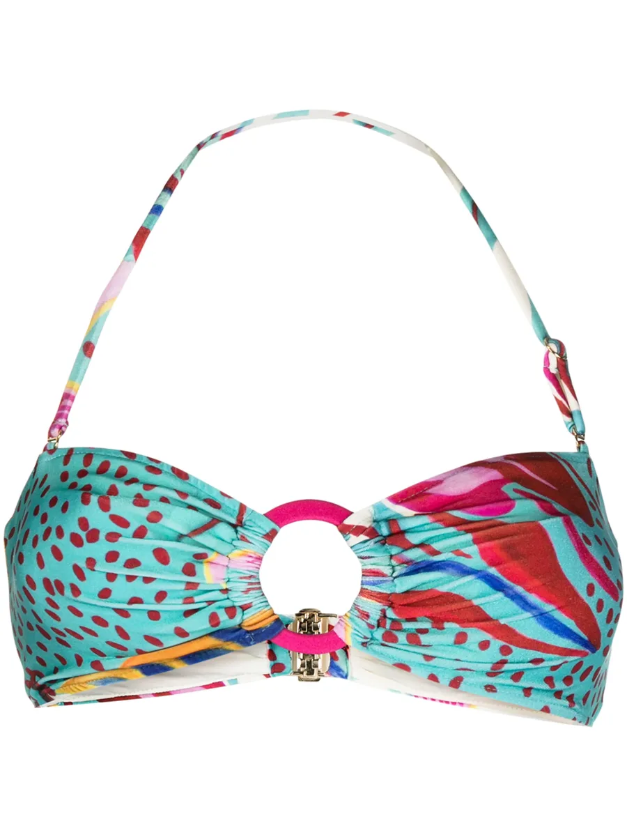 floral-print bandeau bikini top 2