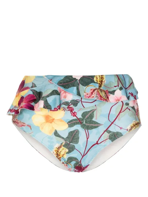 Hibiscus ruffle-detail bikini-brief